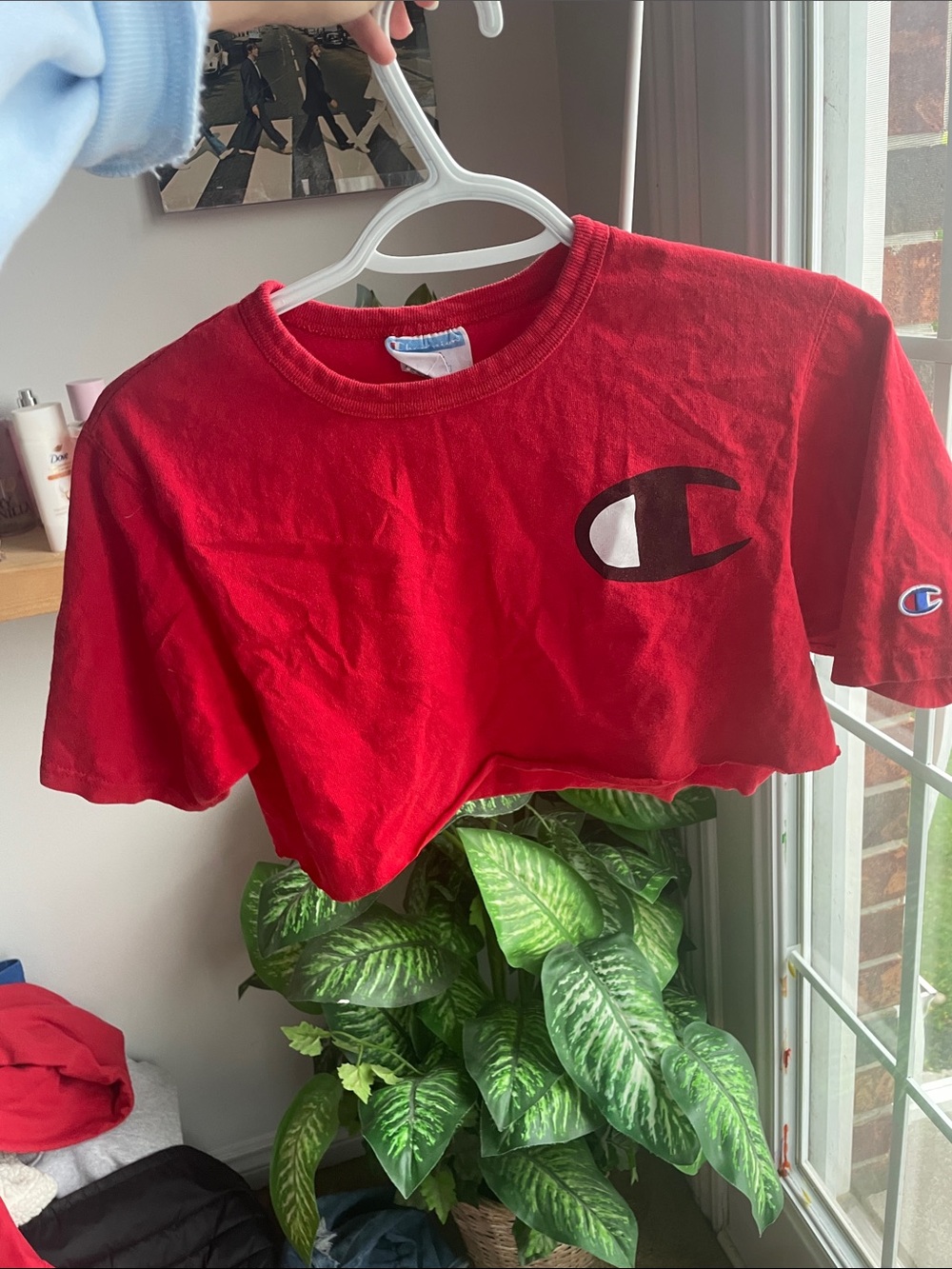 Champion Vintage Red Logo Crop Tee